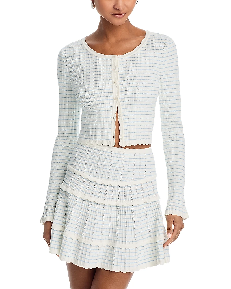 LoveShackFancy Media Scoop Neck Cardigan Sweater