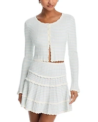 LoveShackFancy Media Scoop Neck Cardigan Sweater