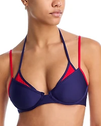 Aqua Layered Look Bikini Top