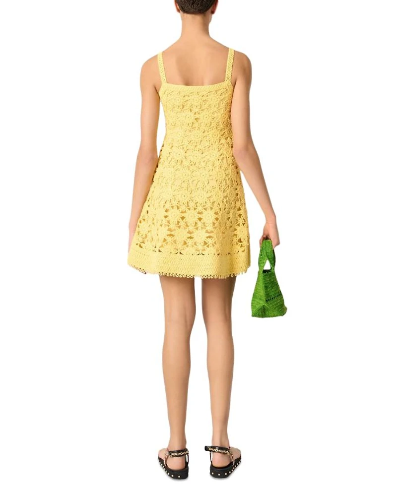 Crochet Strappy Mini Dress