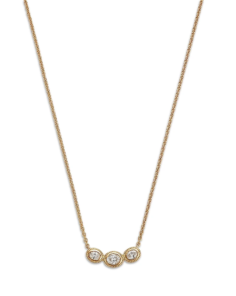 Bloomingdale's Fine Collection Diamond Oval Bezel Necklace