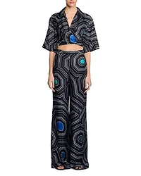 Spiral Motif Silk Shirt