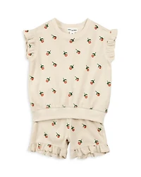 Girls' Fruit Print Terry Short Sleeved Top & Shorts Set - Baby