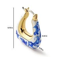 Statement Earrings - Dakota Marble Blue