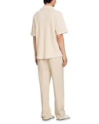 Waffled Oversized Fit Button Down Shirt