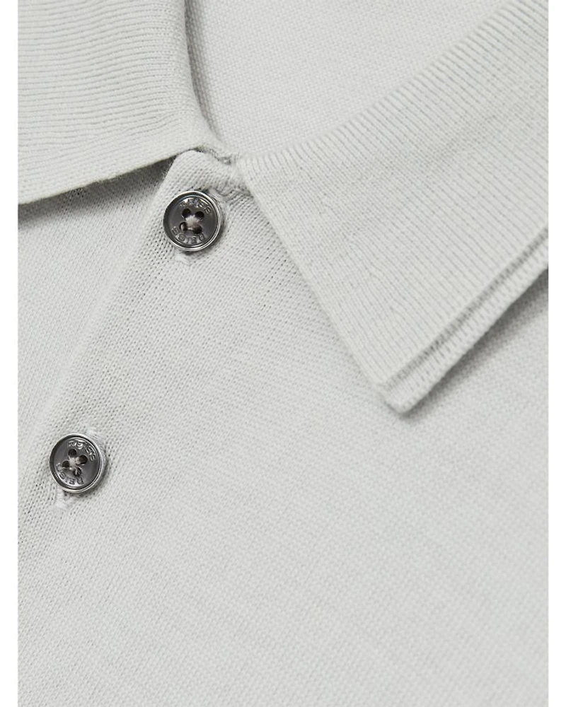 Manor Half Button Merino Wool Polo Shirt