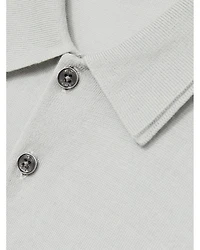 Manor Half Button Merino Wool Polo Shirt