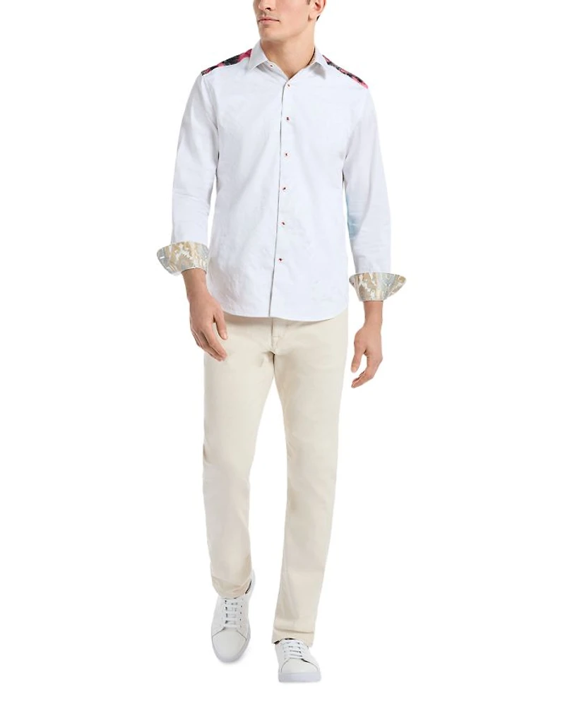 Back Print Long Sleeve Woven Shirt