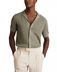Royce Short Sleeve Cuban Hexagon Pointelle Shirt