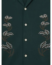 Goya Short Sleeve Floral Embroidered Cuban Shirt