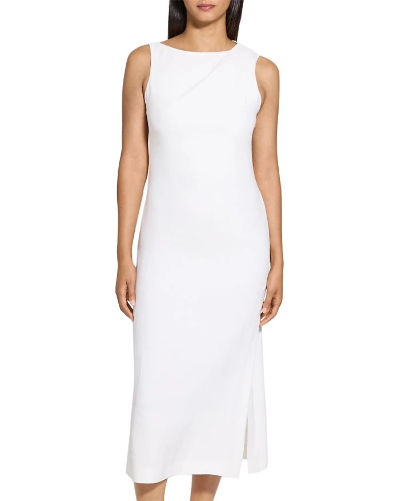 Shoulder Draped Midi Dress