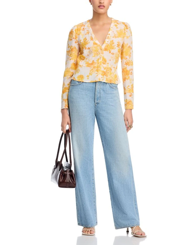 Soft Printed Peplum Blouse - Exclusive