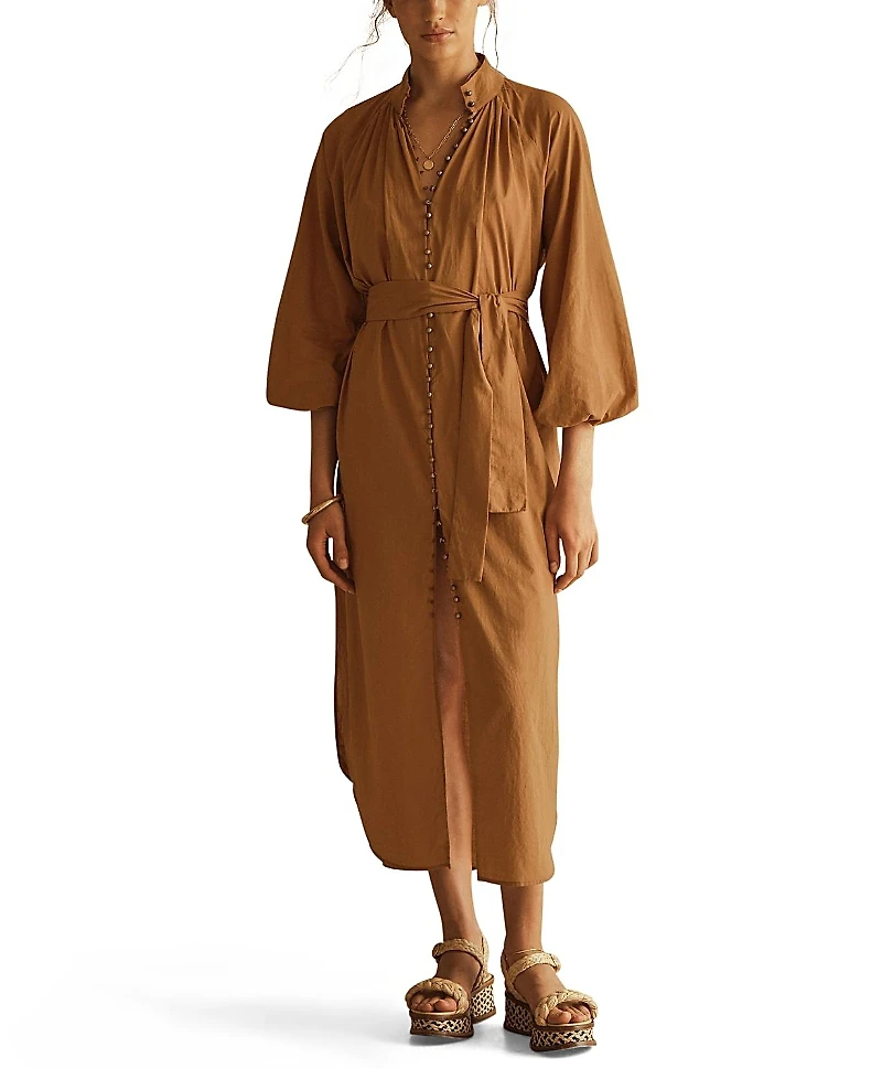 Aur OceA CammelloBillow Sleeve Resort Maxi