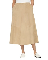 Lafayette 148 New York Pull On Midi Suede Skirt