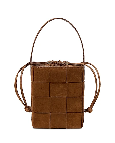 Loeffler Randall Laith Wide Woven Suede Top Handle Bag