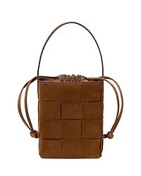 Loeffler Randall Laith Wide Woven Suede Top Handle Bag