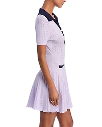 Lilac Pointelle Knit Mini Dress