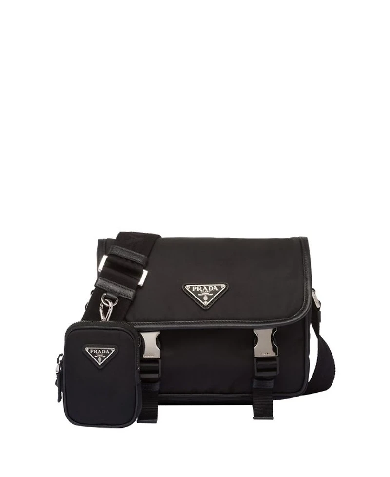 Re-Nylon and Saffiano Leather Shoulder Bag