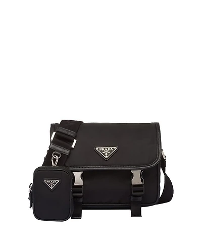 Re-Nylon and Saffiano Leather Shoulder Bag