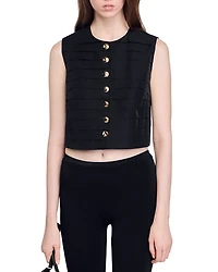 Sandro Pleated Cropped Top