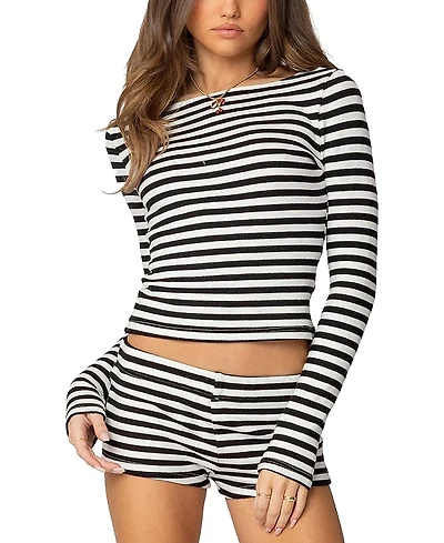 Edikted Hali Striped Knit Top
