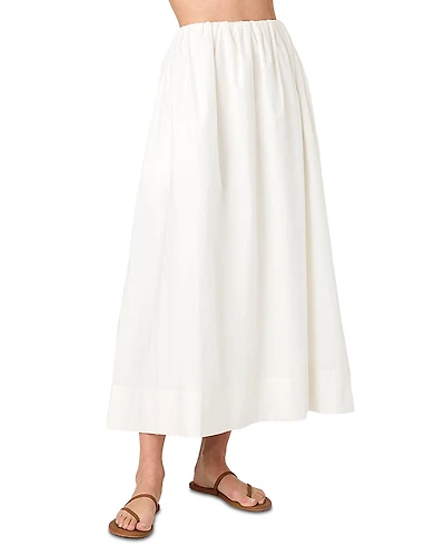 French Conection Nomi Cotton Ruched Midi Skirt