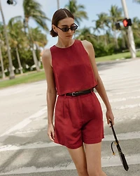 Birdie Linen Blend Walking Shorts