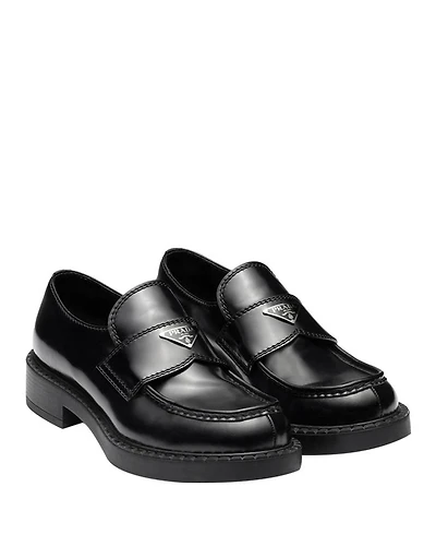 Men's Chocolate Brushed Leather Loafers