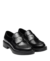 Men's Chocolate Brushed Leather Loafers