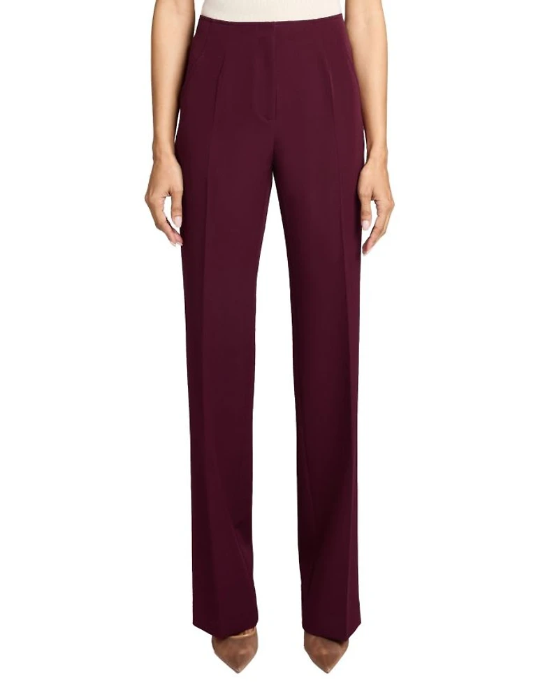 Della Staight Leg Pants with Slanted Pockets Fluid Techno Crepe