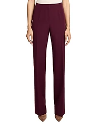 Della Staight Leg Pants with Slanted Pockets Fluid Techno Crepe