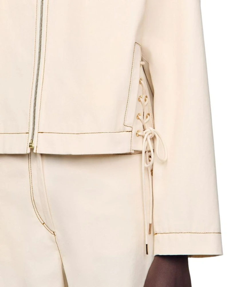 Denim Lace Up Jacket