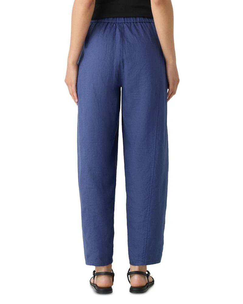 Linen Pleated Lantern Ankle Pants