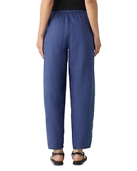Linen Pleated Lantern Ankle Pants