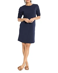 Ruched Elbow Sleeve Dress