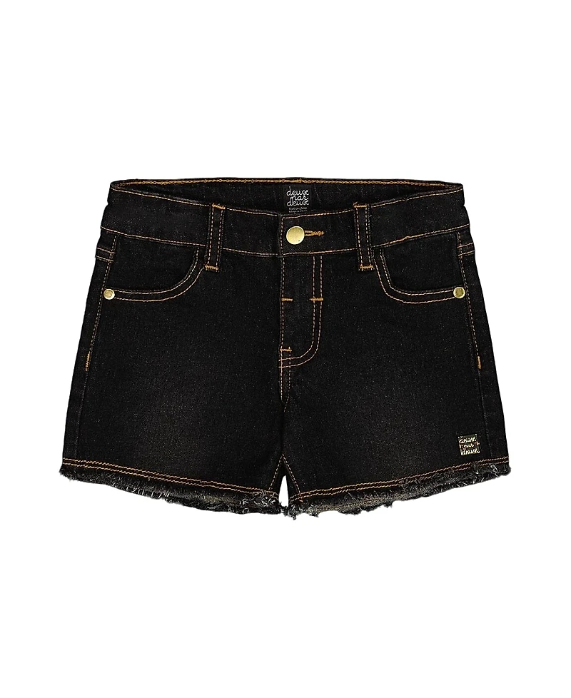 Deux par Girls' Jean Short with Embroidery