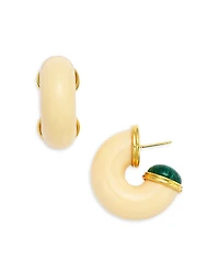 Kenneth Jay Lane Malachite Hoop Earrings