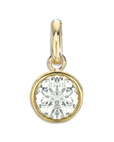14K Yellow Gold Diamond Bezel Charm Pendant