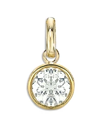 14K Yellow Gold Diamond Bezel Charm Pendant