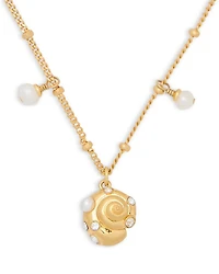 Beachside Freshwater & Imitation Pearl Dangle & Shell Pendant Necklace, 16-19"