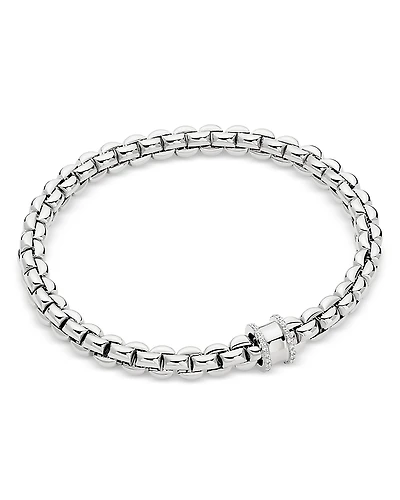Fope 18K White Gold Eka Diamond Rondelle Flex'it Bracelet