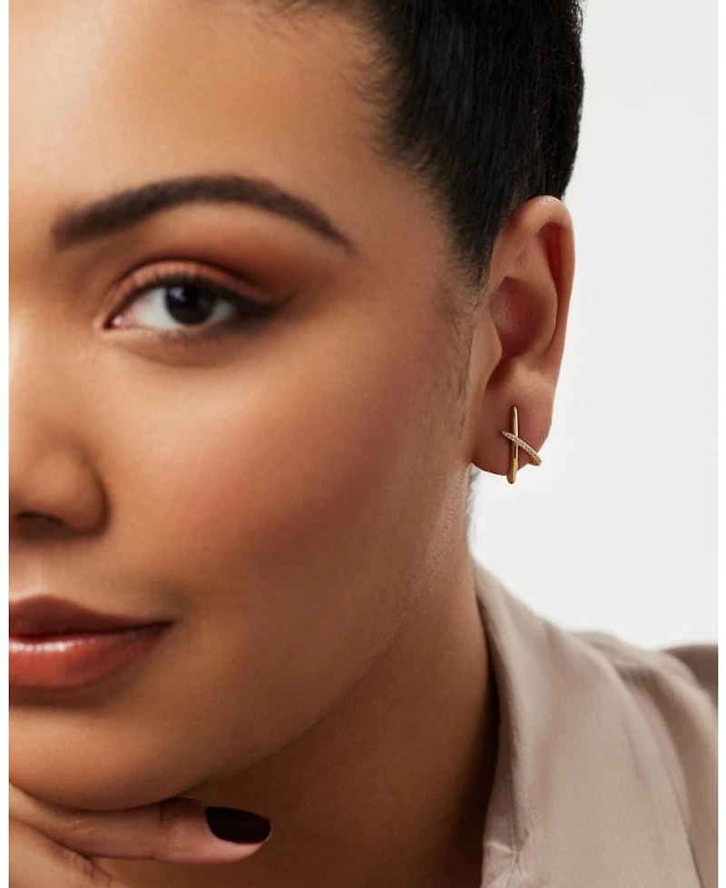 Gold Stud Earrings - Sloane Pave