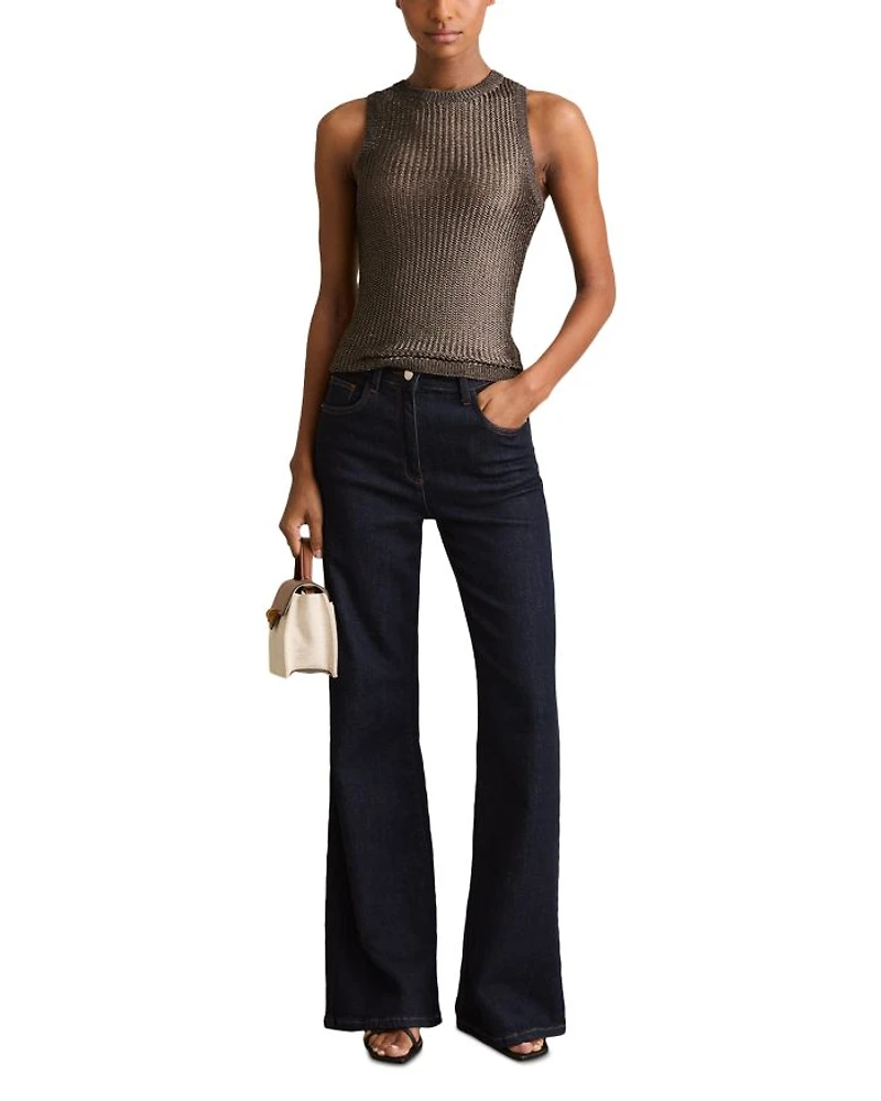 Tia Metallic Knit Top