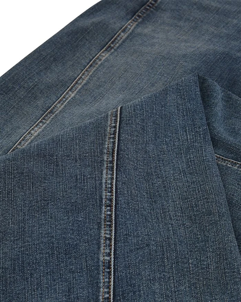 Twisted Seam Wide Leg Jeans Mid Blue