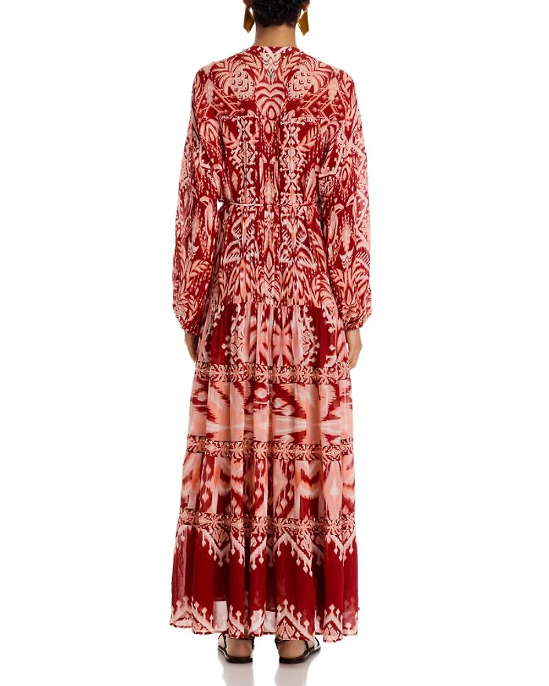 Tropical Tapestry Metallic Dress