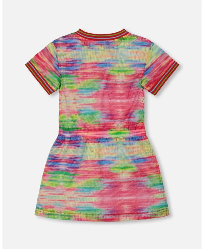 Girls' Short Sleeve Mesh Beach Dress - Little Kid