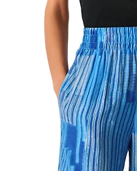 Stripe Print Cropped Pants