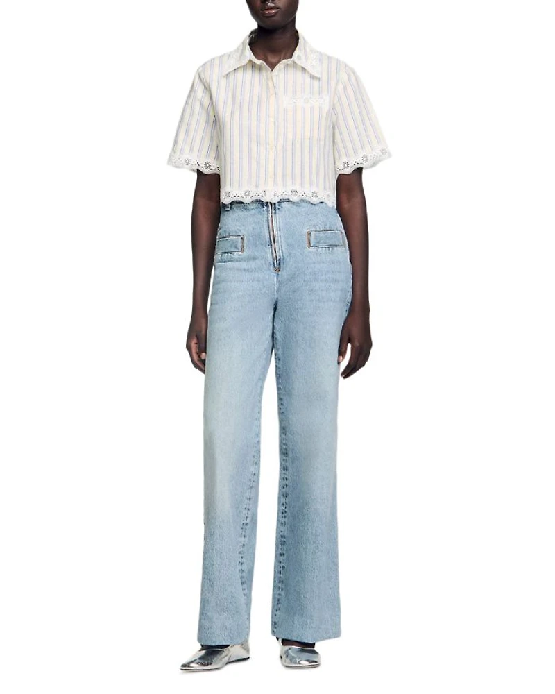 Striped Cropped Shirt