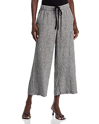 Eileen Fisher Petites Linen Wide Leg Cropped Pants