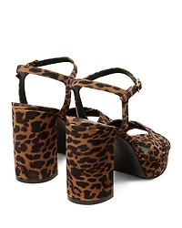 Women's Dayna Platform Crossover Strap Animal Print High Heel Sandals